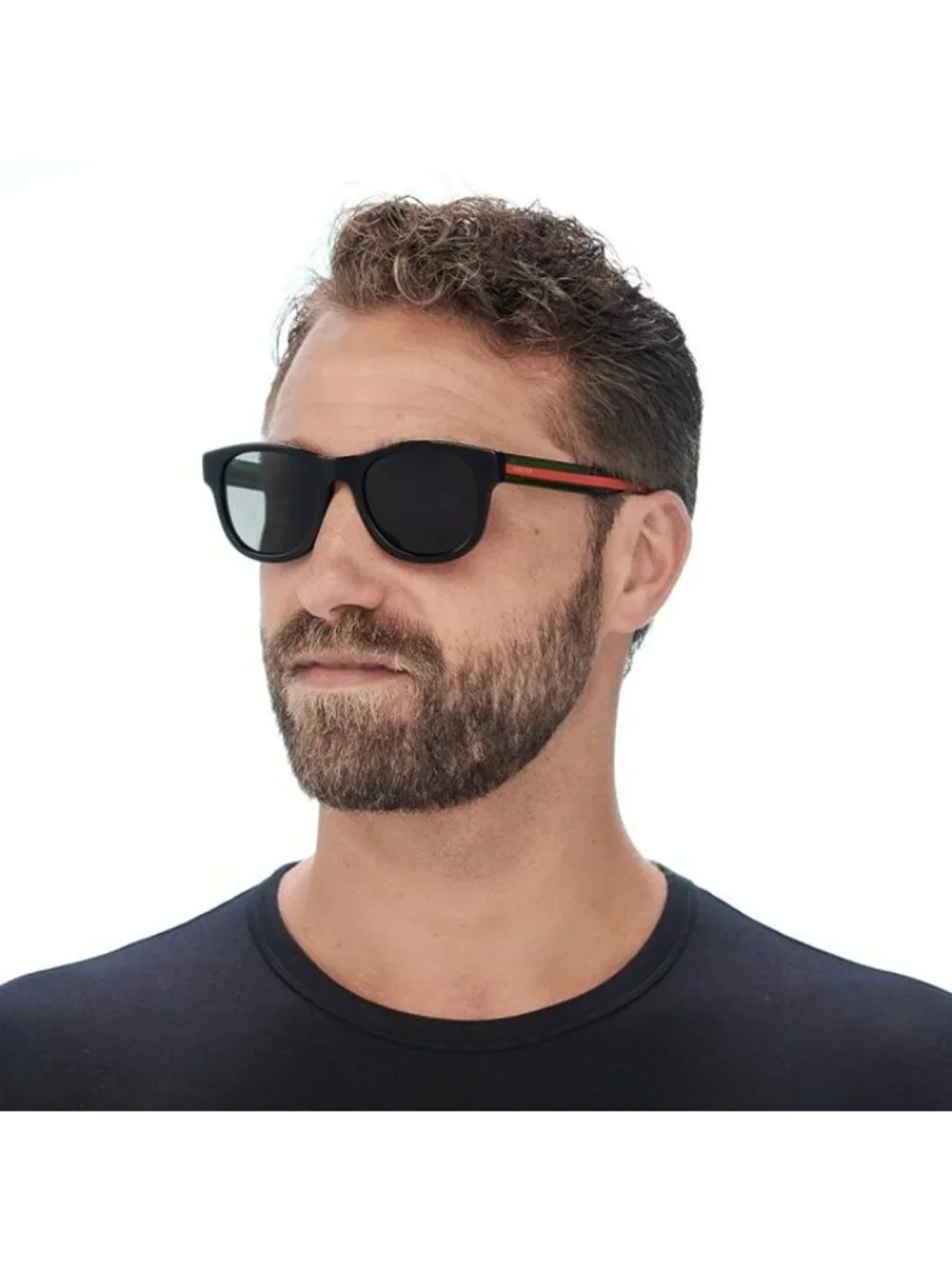 Gucci GG0003SN 003 Sunglasses Havana Square Frame, Grey Lenses